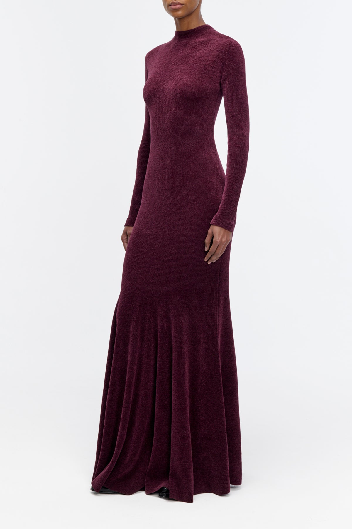 Oreads Knit Dress in Plum Silk