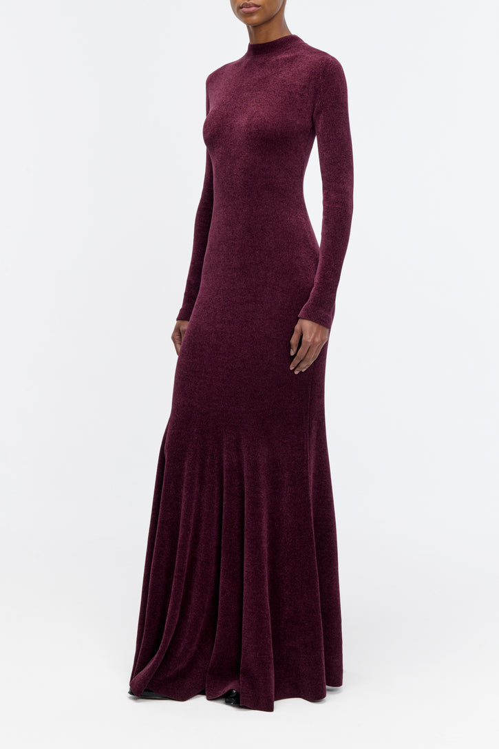 Oreads Knit Dress in Plum Silk