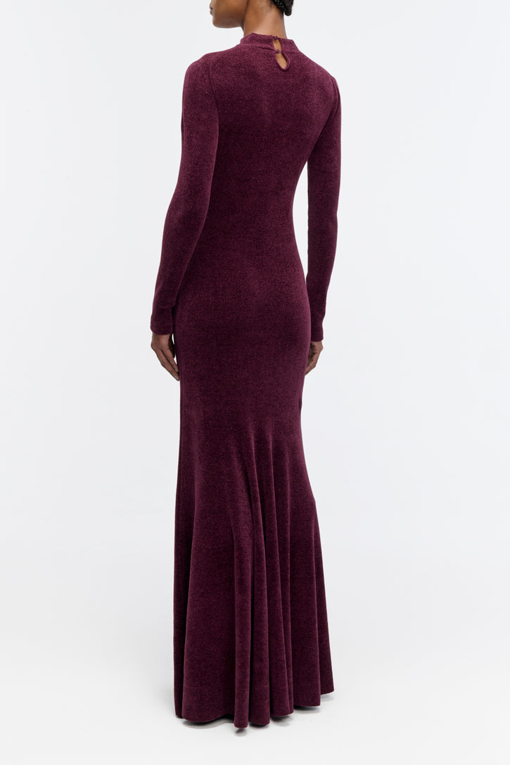 Oreads Knit Dress in Plum Silk