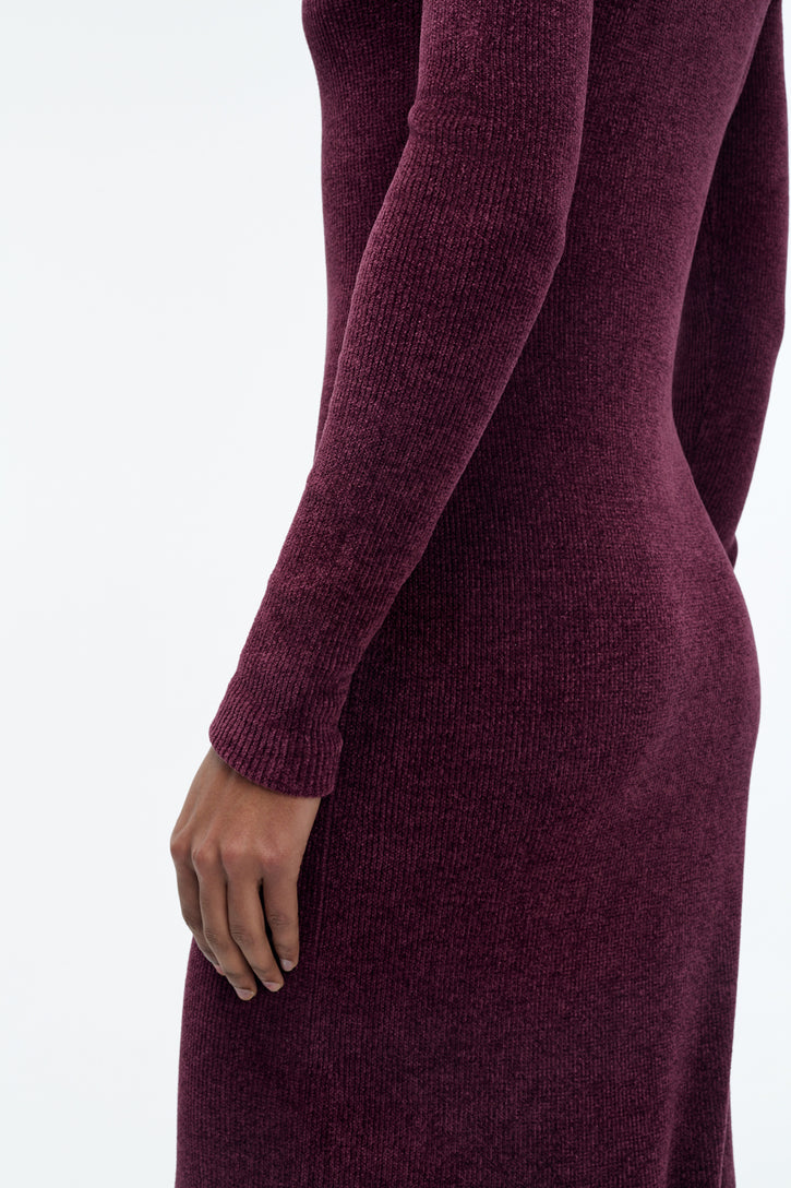 Oreads Knit Dress in Plum Silk