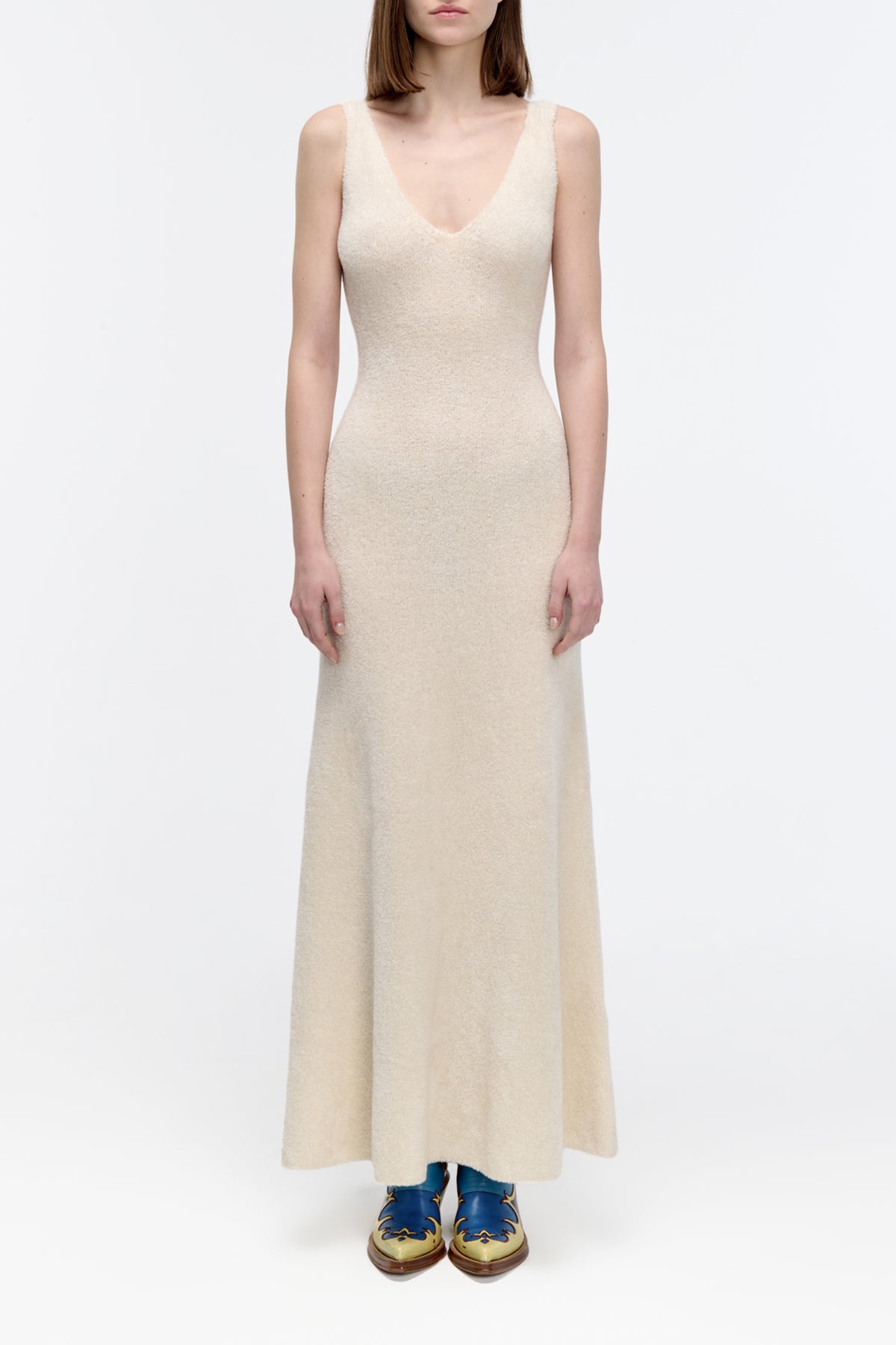 Lady Hall Knit Dress in Ivory Silk