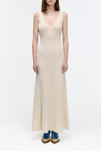 Lady Hall Knit Dress in Ivory Silk