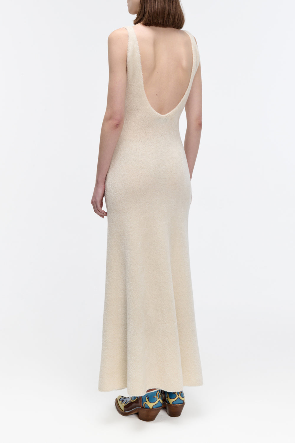Lady Hall Knit Dress in Ivory Silk