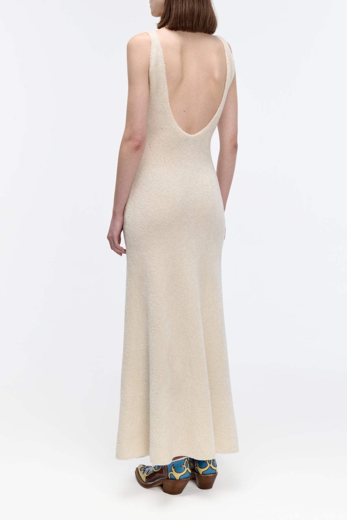 Lady Hall Knit Dress in Ivory Silk