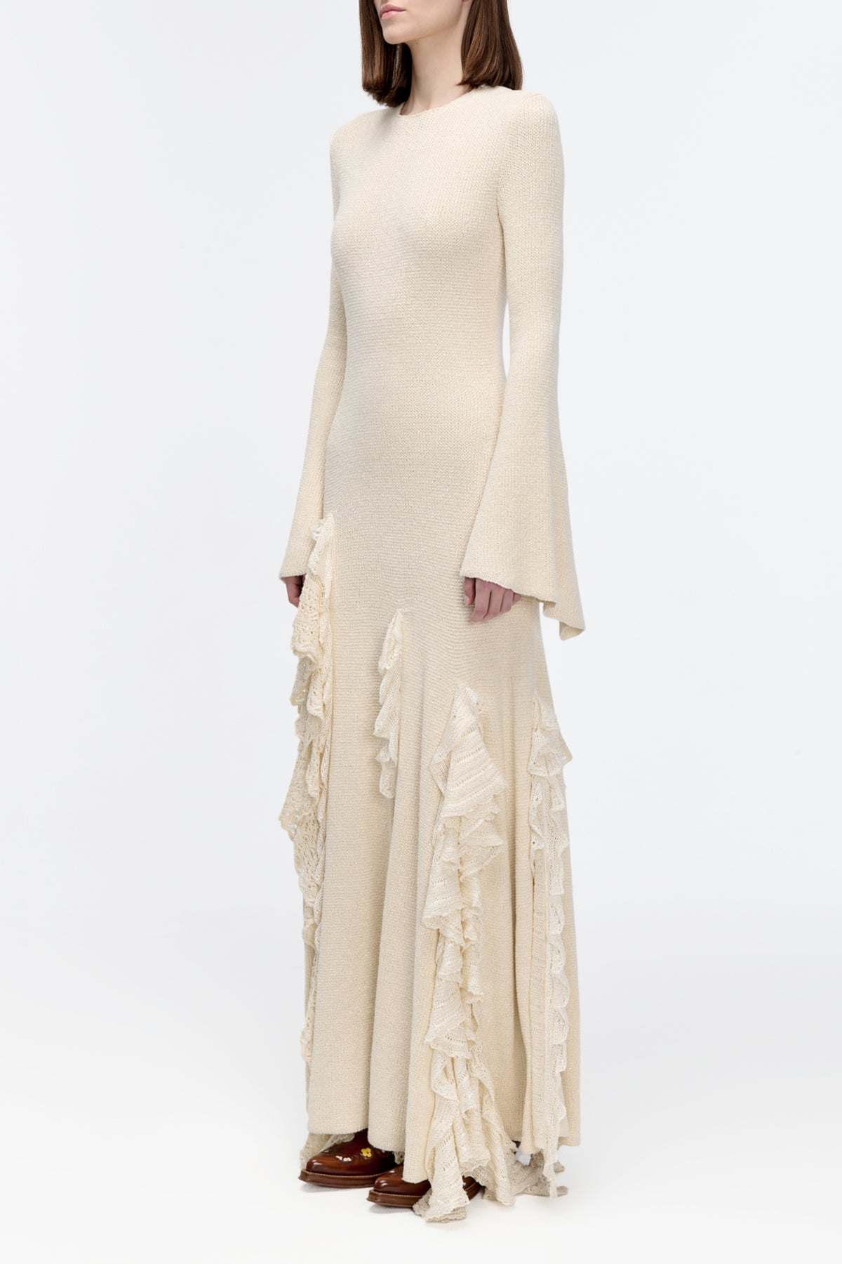Bloomsbury Knit Dress in Ivory Silk