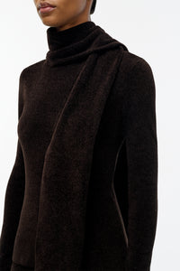Solus Knit Scarf in Chocolate Silk