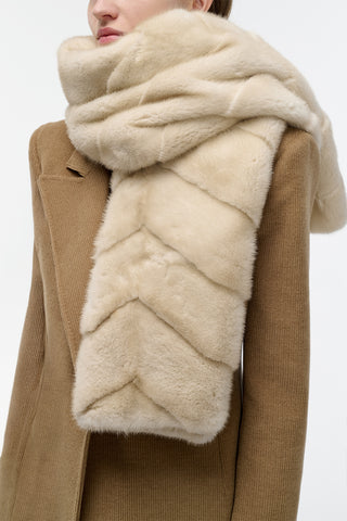 Maccabee Scarf in Ivory Recycled Mink Fur