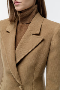 Lewis Blazer in Camel Cashmere Wool Corduroy