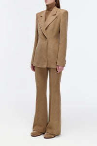 Rhein Pant in Camel Cashmere Wool Corduroy