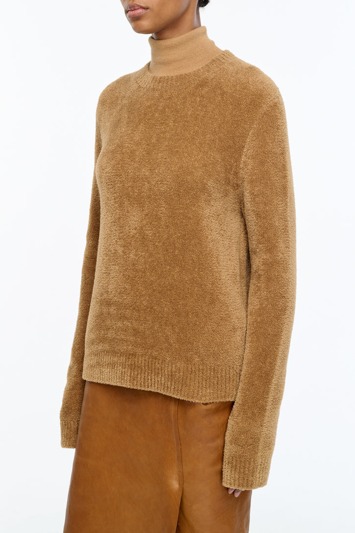 Imber Knit Sweater in Mid Camel Silk