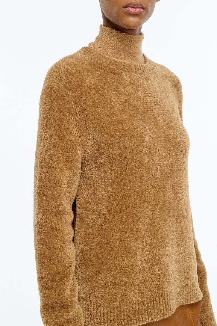 Imber Knit Sweater in Mid Camel Silk