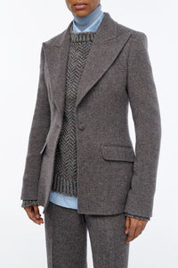 Leiva Blazer in Charcoal Multi Cashmere