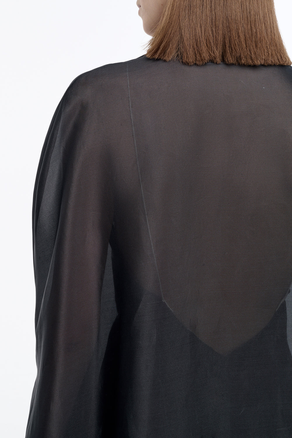 Dimsdale Embroidered Cape in Black Multi Silk Organza