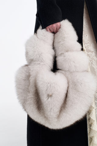 Mini Antonia Bag In White Recycled Fur