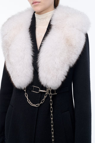 Demeter Coat Collar in White Recycled Arctic Fox Fur