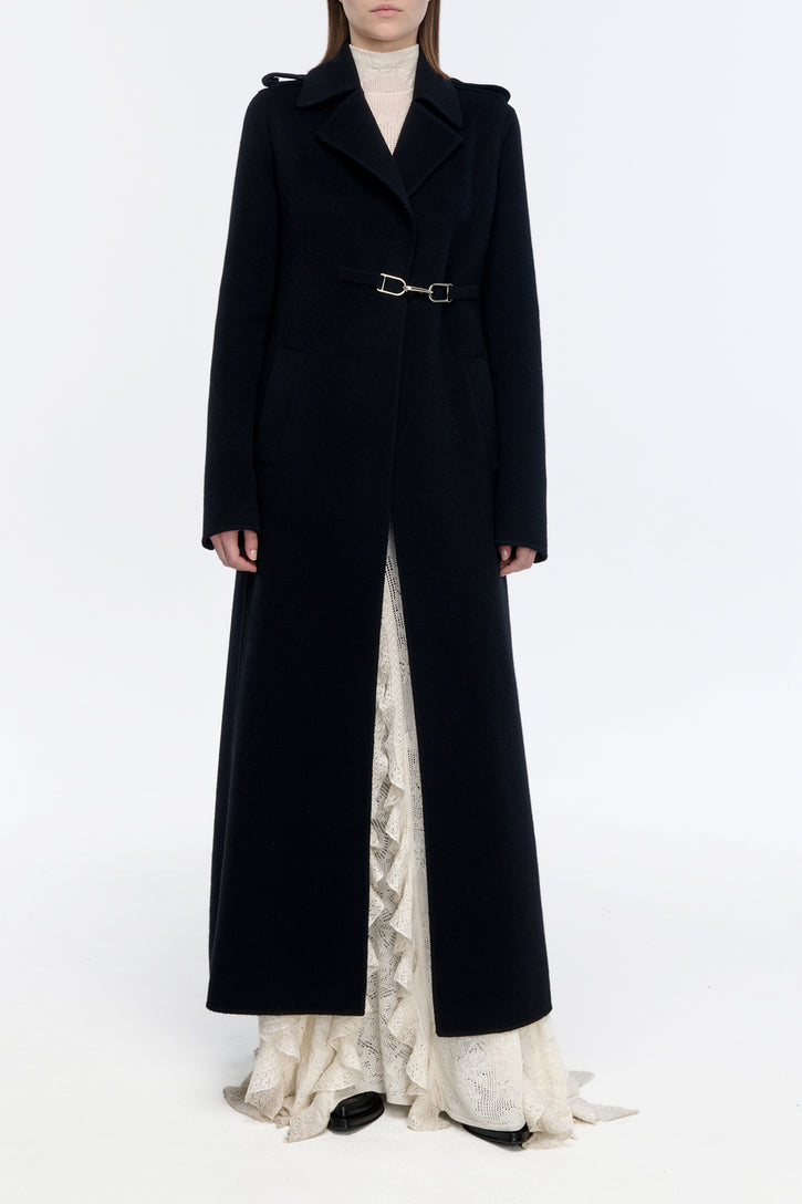 Dee Coat in Black Double-face Recycled Cashmere