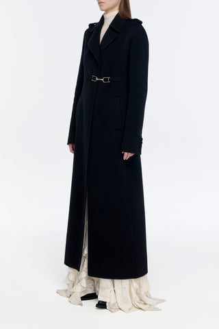 Dee Coat in Black Double-face Recycled Cashmere
