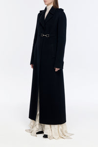 Dee Coat in Black Double-face Recycled Cashmere