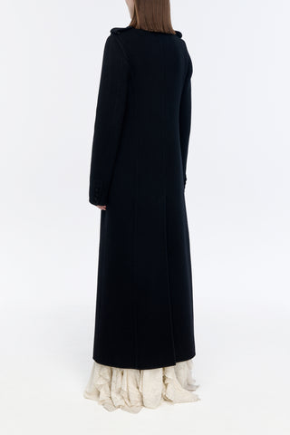 Dee Coat in Black Double-face Recycled Cashmere