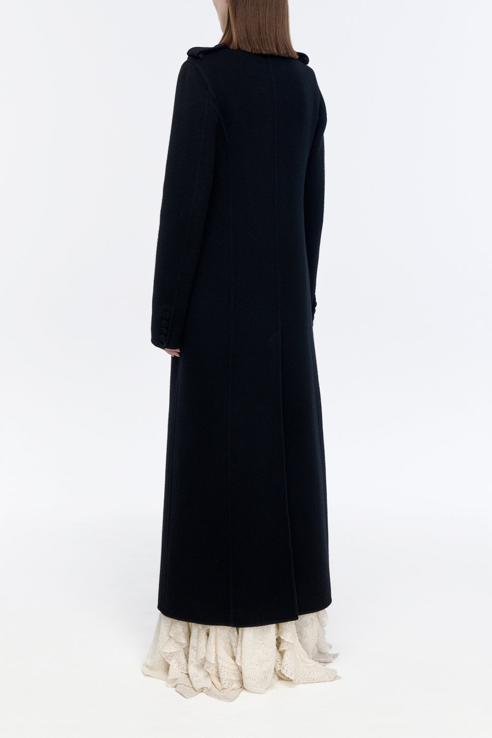 Dee Coat in Black Double-face Recycled Cashmere