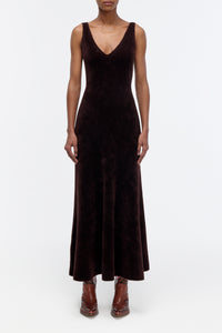 Lady Hall Knit Dress in Chocolate Cashmere Silk