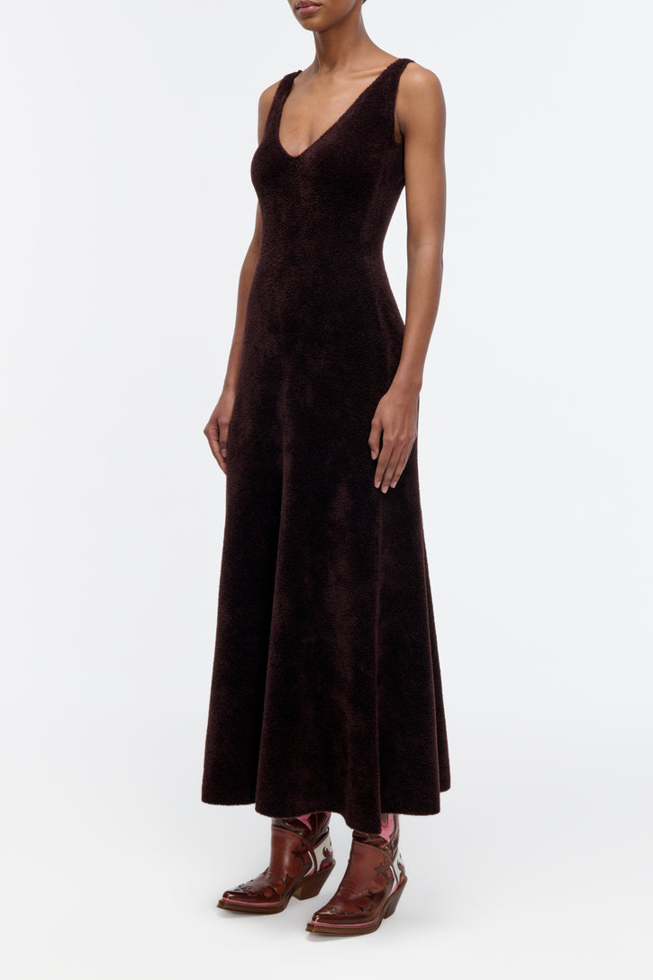 Lady Hall Knit Dress in Chocolate Cashmere Silk