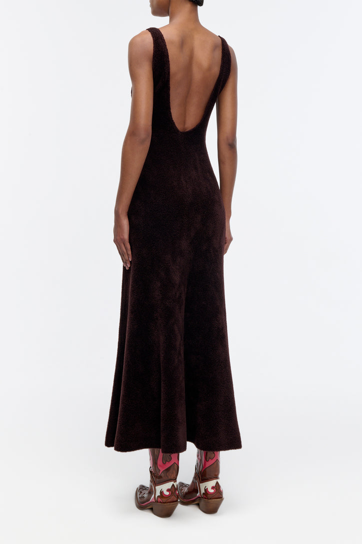 Lady Hall Knit Dress in Chocolate Cashmere Silk