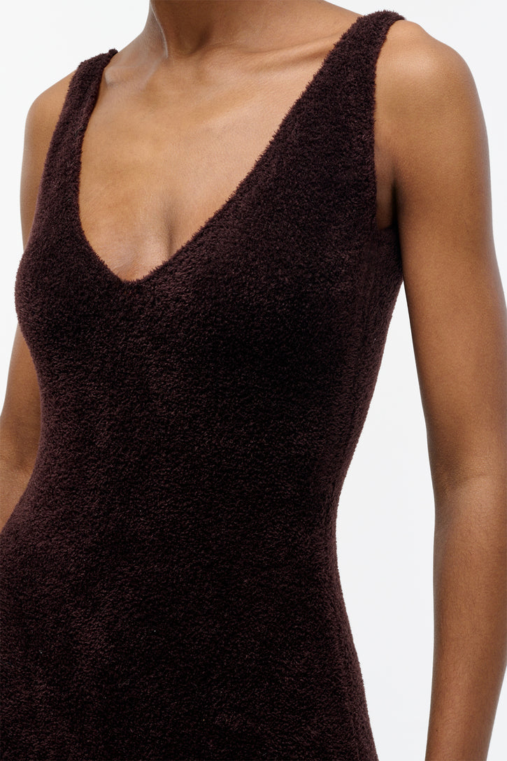 Lady Hall Knit Dress in Chocolate Cashmere Silk