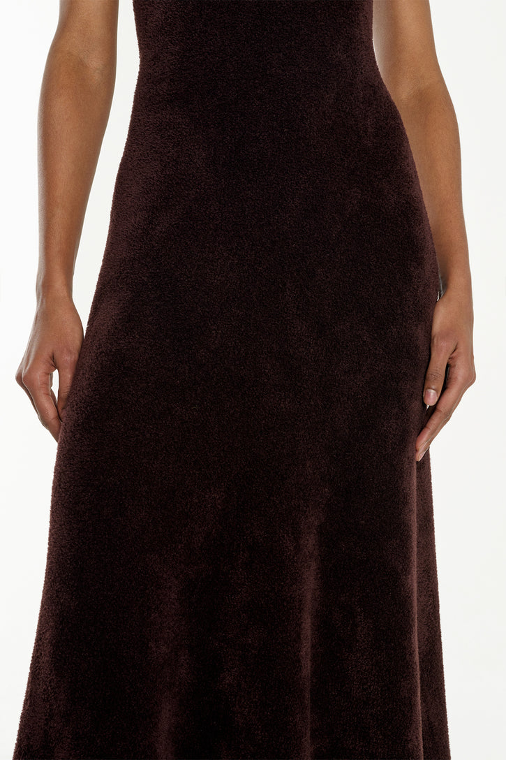 Lady Hall Knit Dress in Chocolate Cashmere Silk
