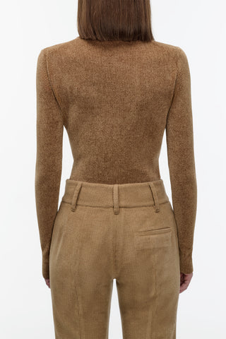 Regent Knit Sweater in Camel Silk
