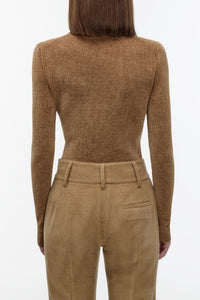 Regent Knit Crewneck Sweater in Camel Silk