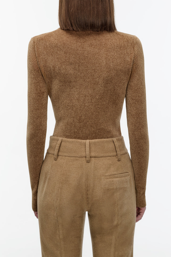 Regent Knit Sweater in Camel Silk