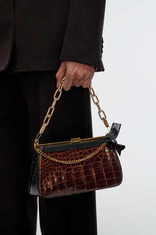 Vintage No.13 Bag in Cognac Crocodile Leather