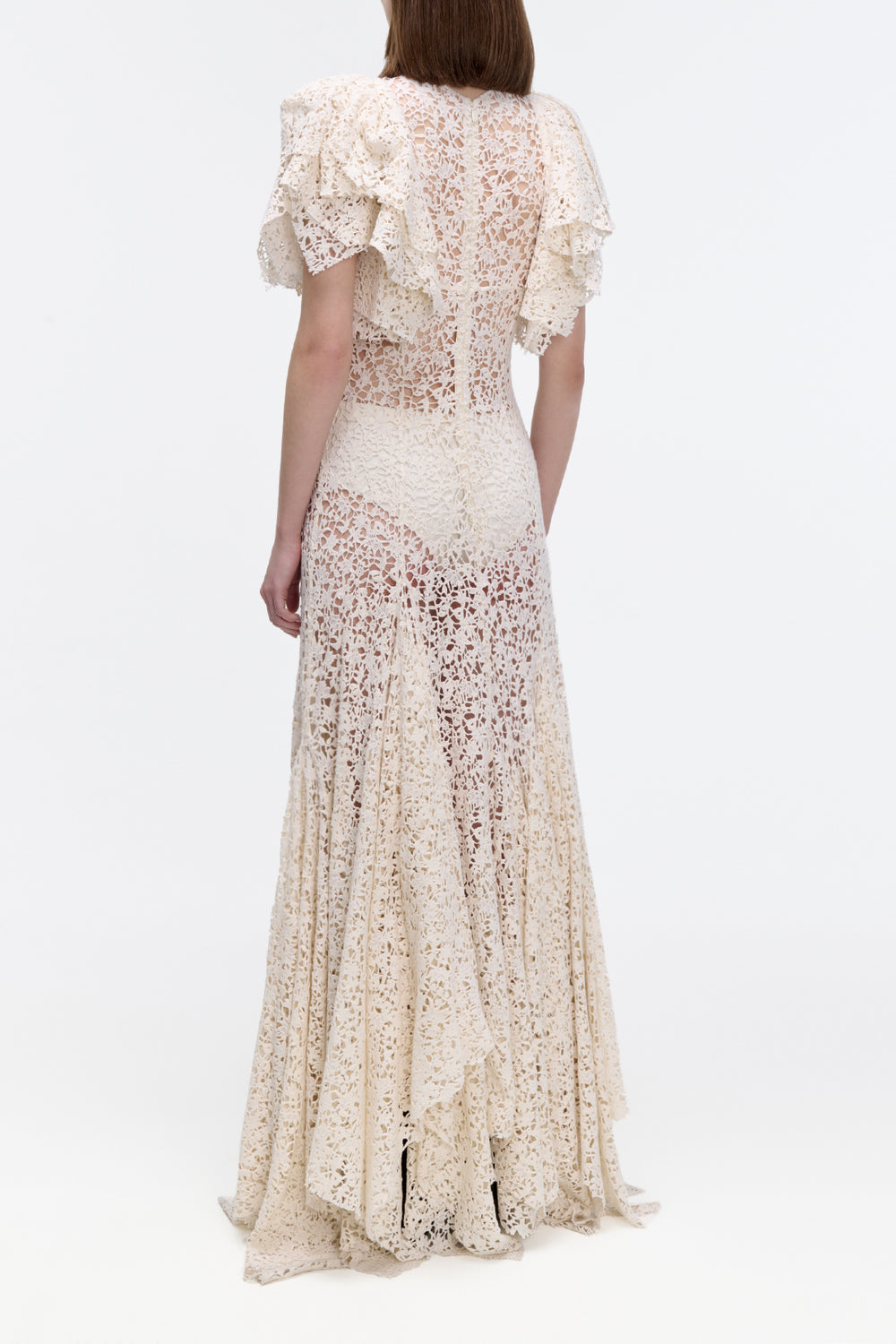Lulsy Dress in Ivory Floral Cashmere Lace
