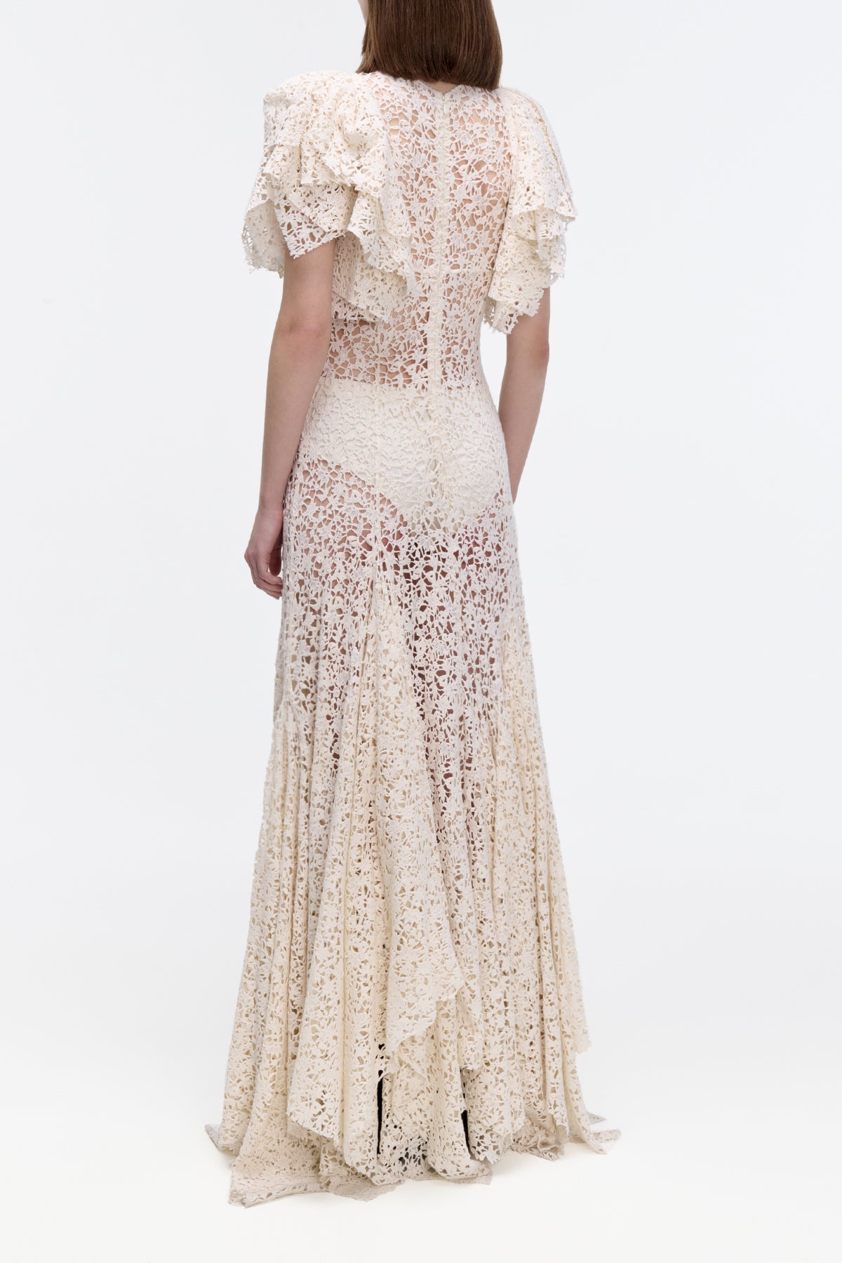 Lulsy Dress in Ivory Floral Cashmere Lace