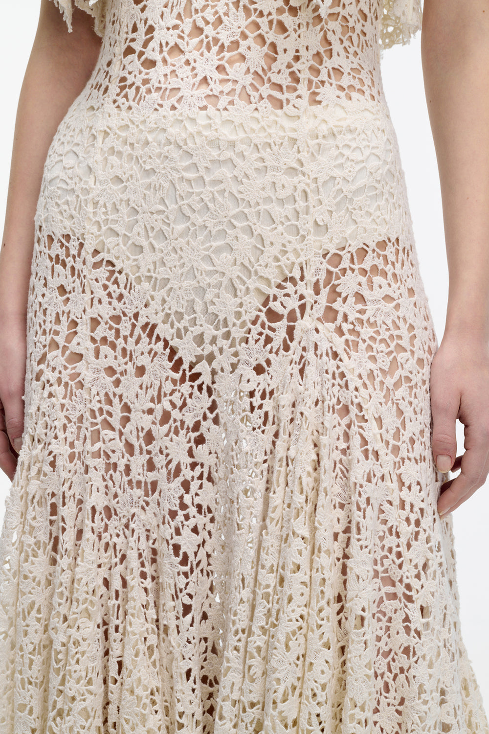 Lulsy Dress in Ivory Floral Cashmere Lace