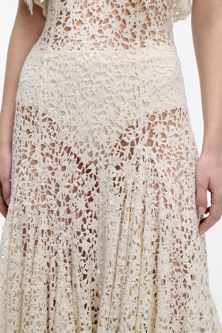 Lulsy Dress in Ivory Floral Cashmere Lace