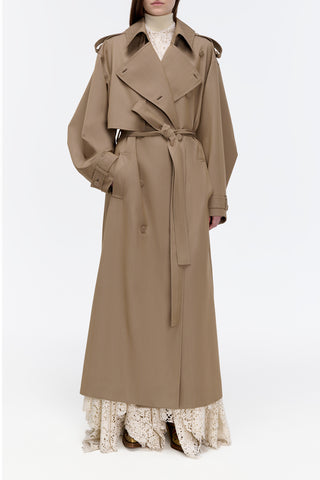 Tellus Trench Coat in Camel Cross-dyed Wool