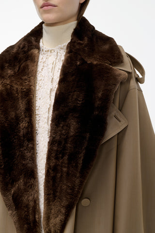 Elliot Coat Collar in Brown Recycled Beaver Fur
