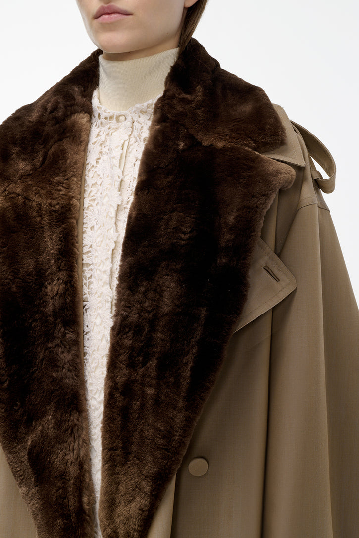 Elliot Coat Collar in Brown Recycled Fur