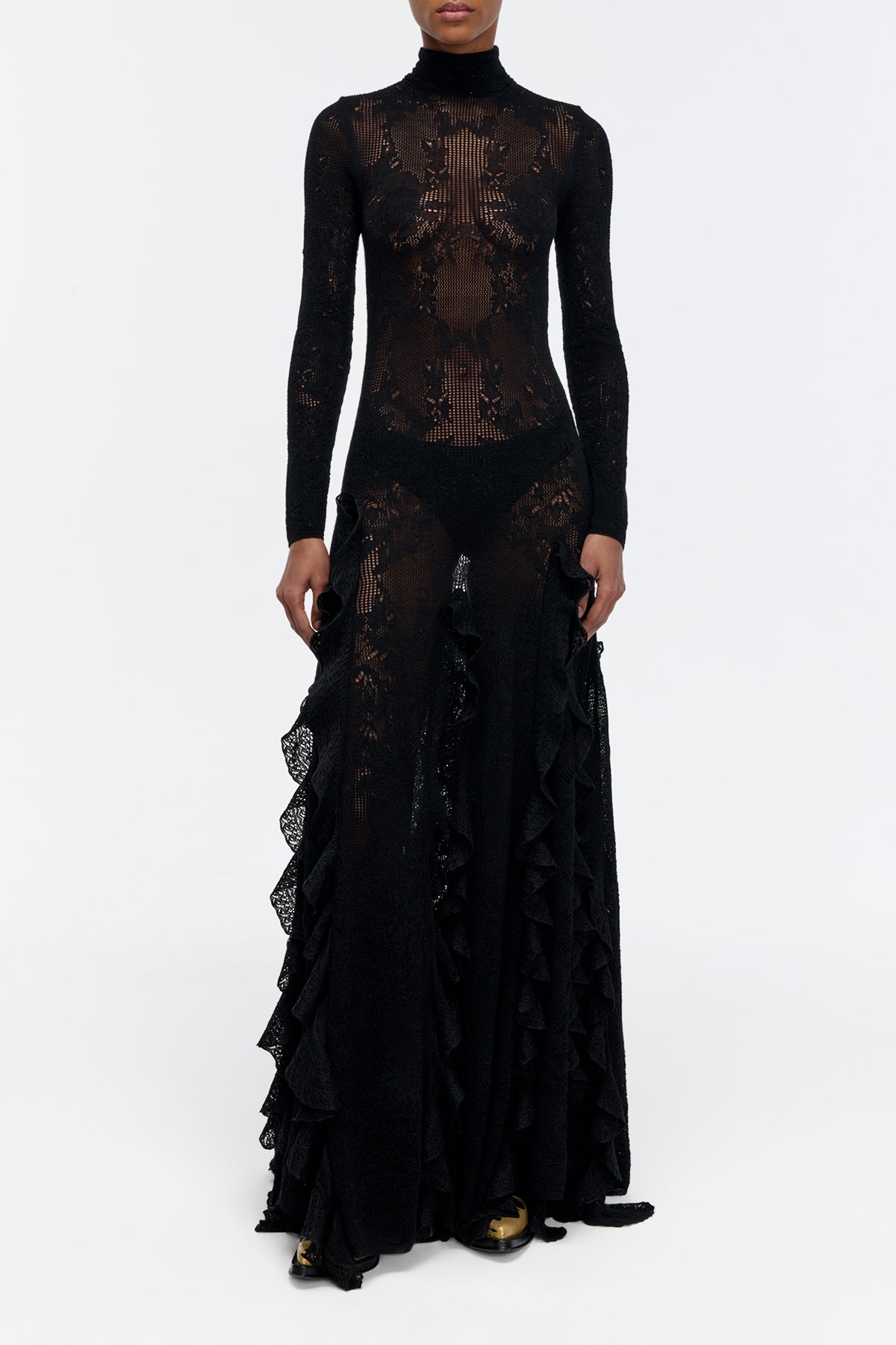 Solway Dress in Black Merino Silk