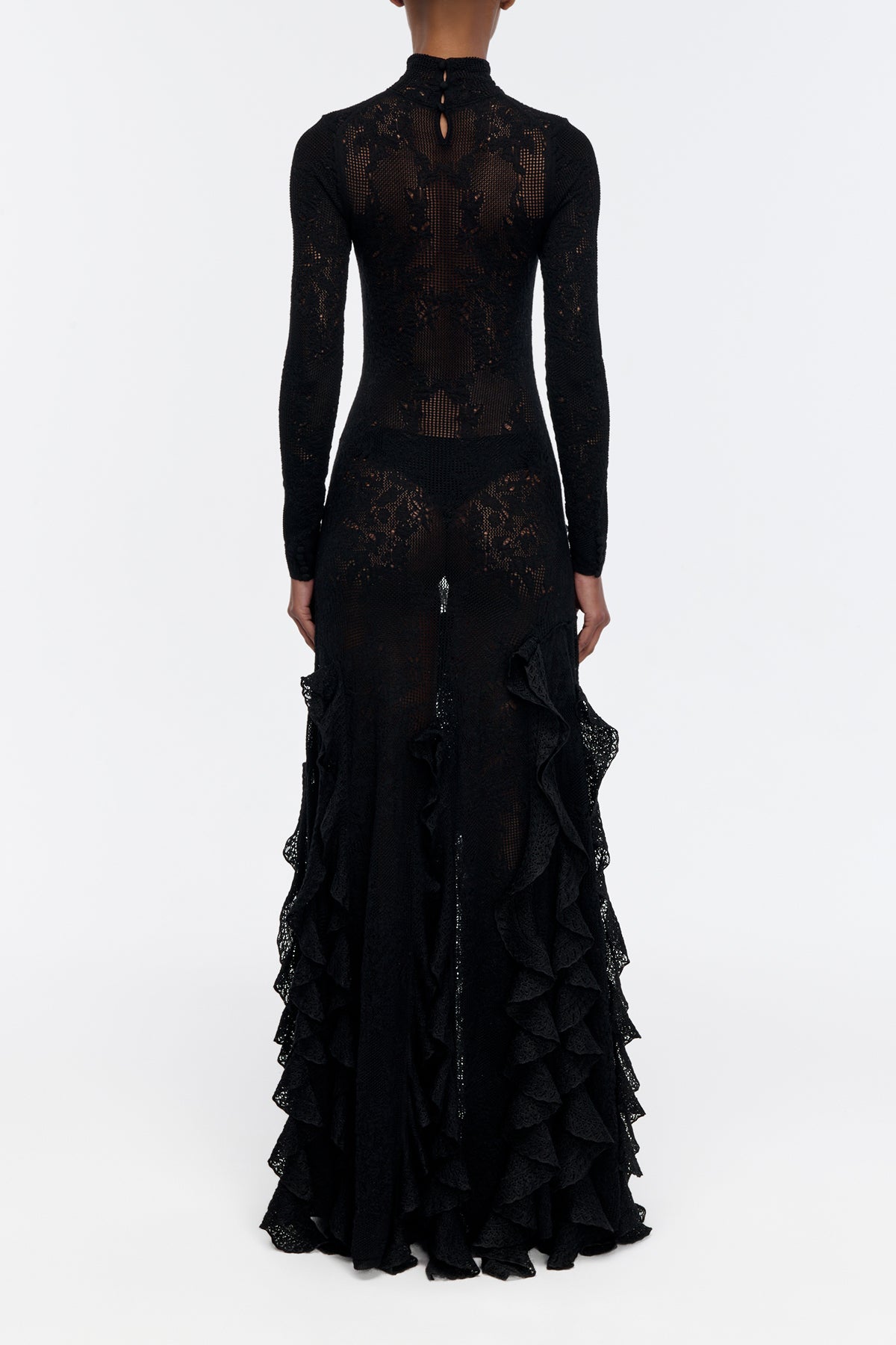 Solway Dress in Black Merino Silk