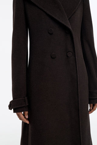 Houstt Trench Coat in Chocolate Cashmere Corduroy
