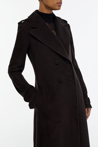 Houstt Trench Coat in Chocolate Cashmere Corduroy