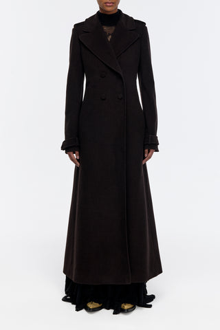Houstt Trench Coat in Chocolate Cashmere Corduroy