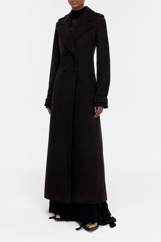 Houstt Trench Coat in Chocolate Cashmere Corduroy