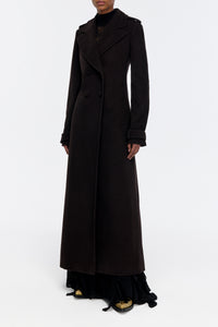Houstt Trench Coat in Chocolate Cashmere Corduroy