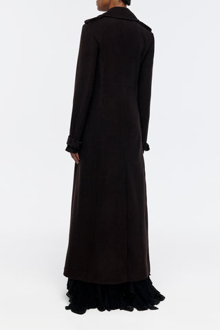 Houstt Trench Coat in Chocolate Cashmere Corduroy