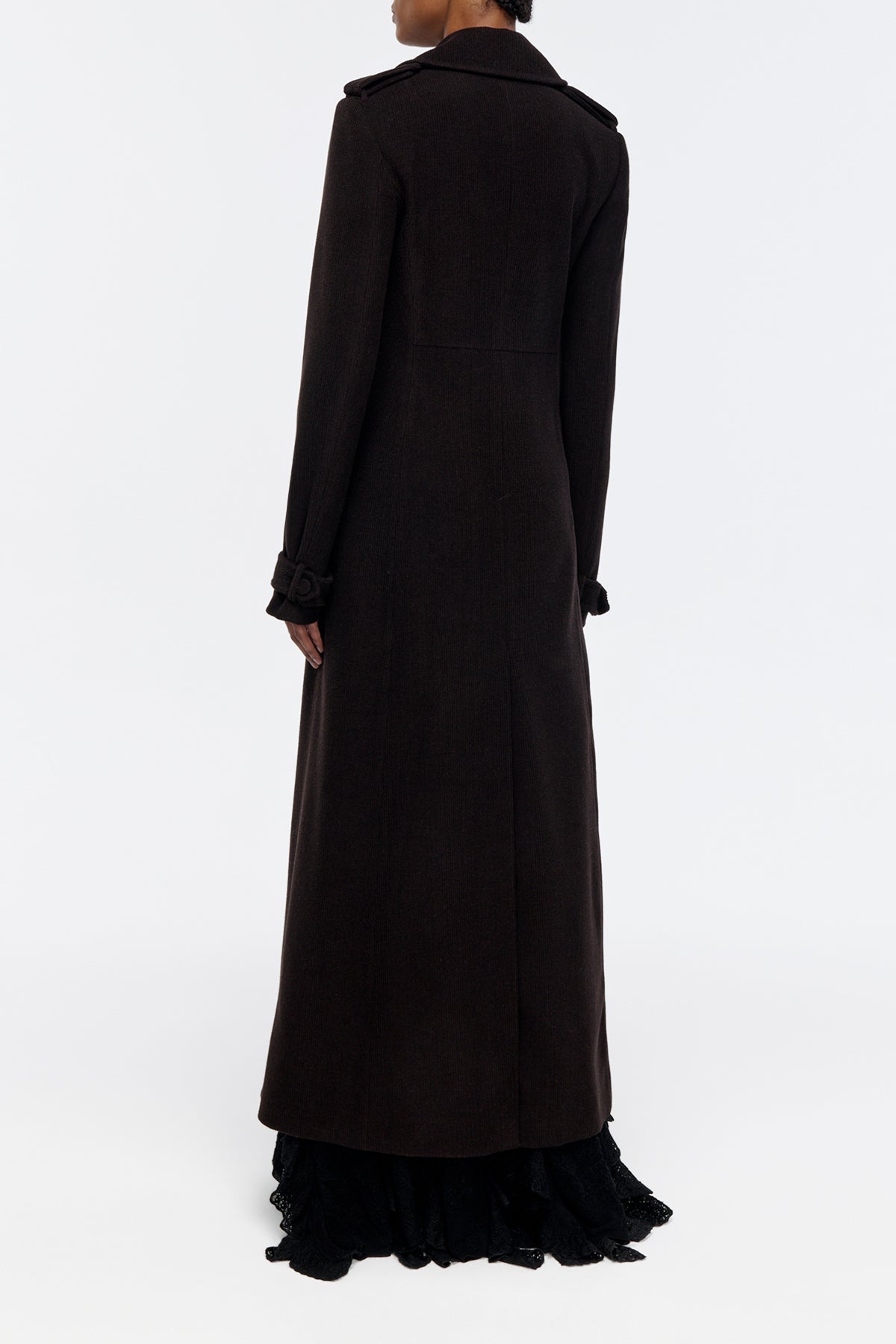 Houstt Trench Coat in Chocolate Cashmere Corduroy
