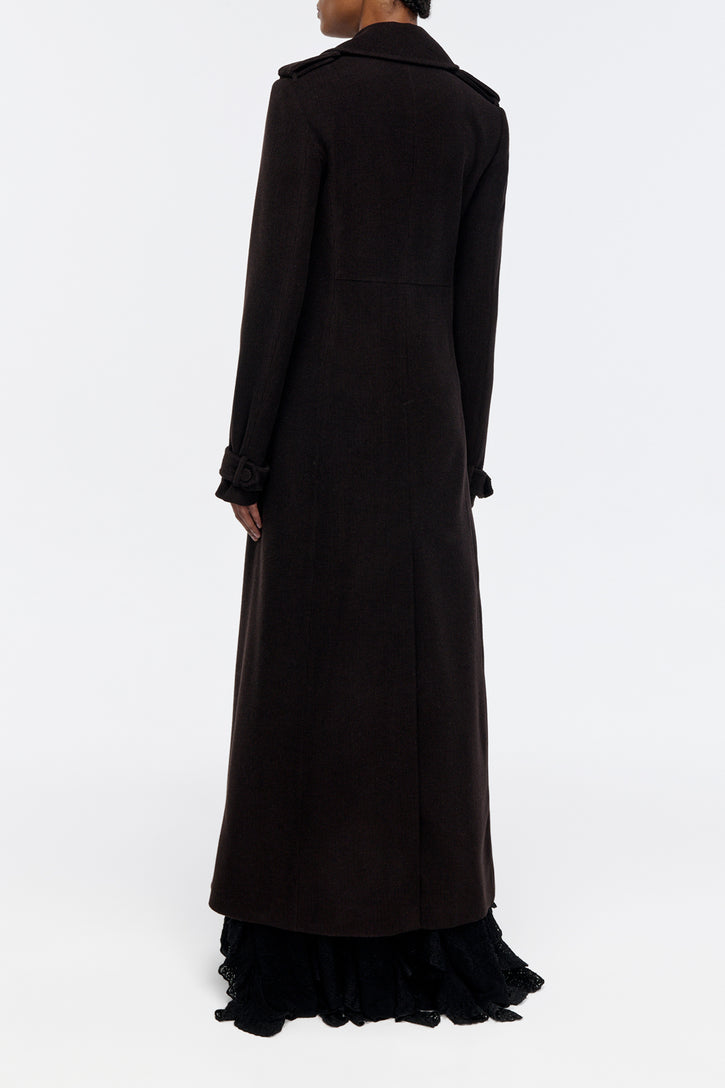 Houstt Trench Coat in Chocolate Cashmere Corduroy